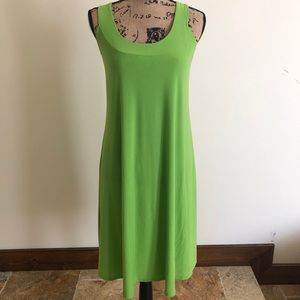 Chartreuse green jersey dress